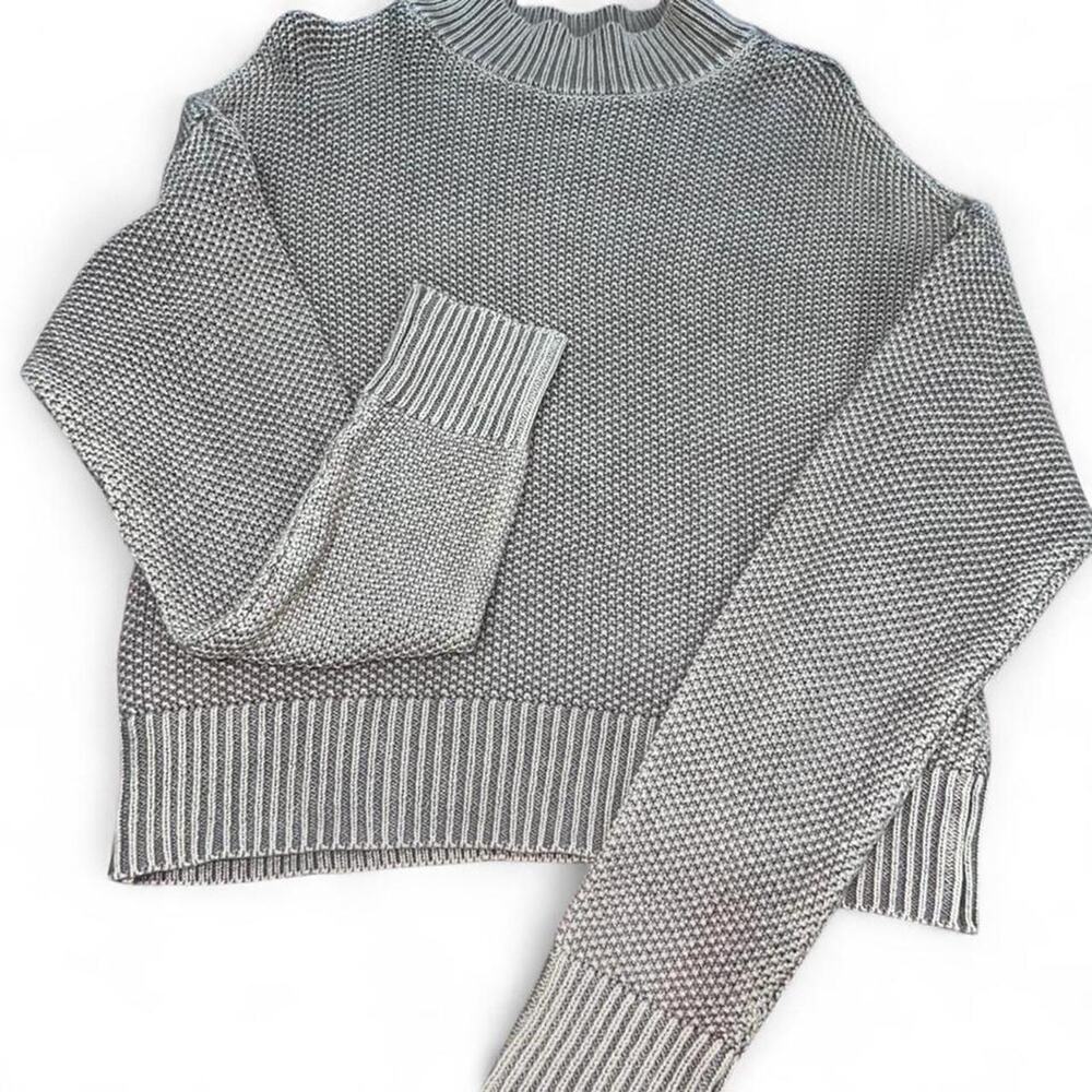 Forever 21 Taupe Cream Chunky Knit Mock Neck Sweater Women’s Size Large NWOT
